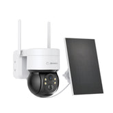 Caméra IP sans fil Panoramique et Inclinaison 4MP - Alimentation sur Batterie/Solaire, Vision Nocturne Couleur, Audio Bidirectionnel, Compatible avec Alexa, Détection de Forme Humaine par PIR